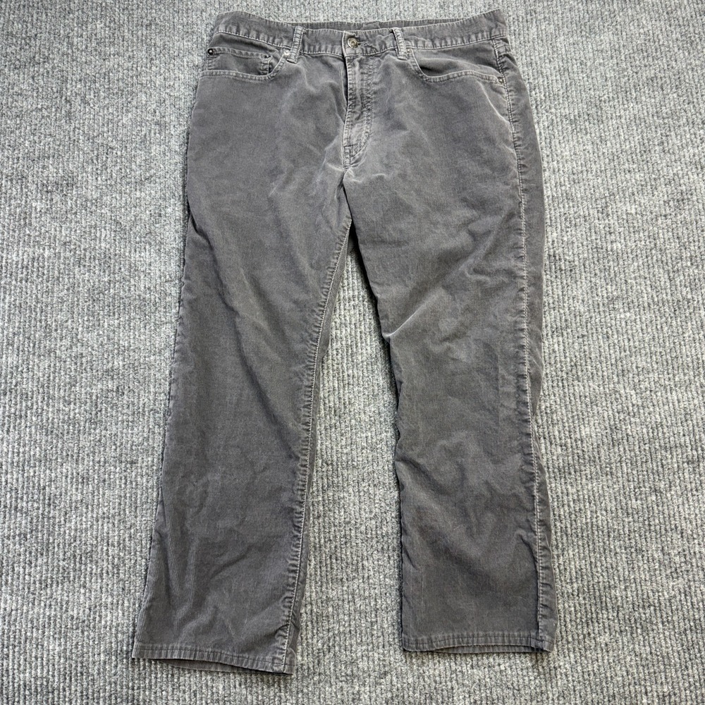GAP Corduroy Pants Mens 34x28 (Fits 32x25) Gray Straight Fit 5 Pocket Jeans READ